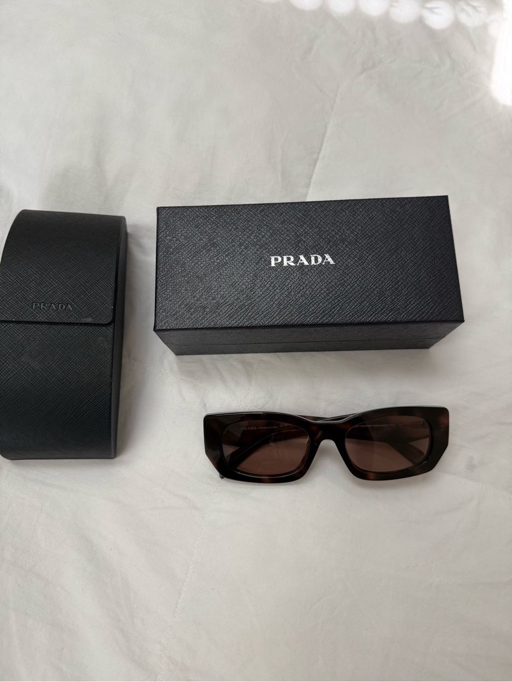 Prada Rectangular Sunglasses in mauve tortoise